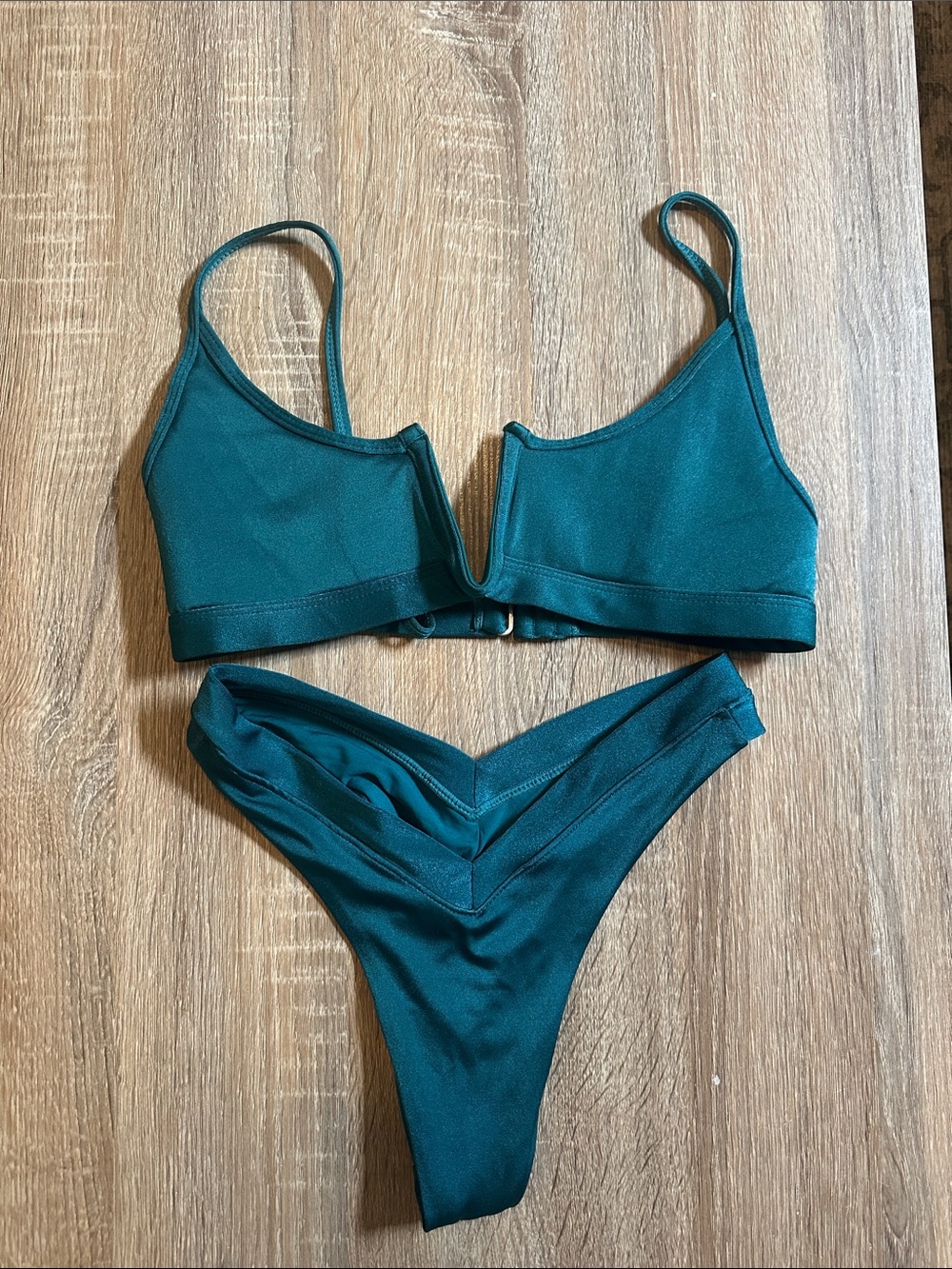 Deep Teal V-Front Bikini Set - Women's Swim